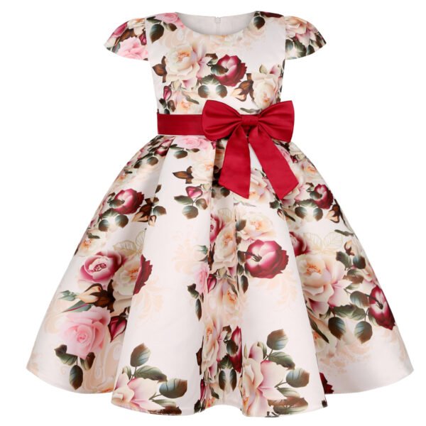 Liuliukd|Flower Kids Dresses For Girls-Red-Kids