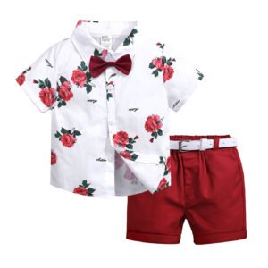 Liuliukd|Flower Shirt Shorts Boys Clothing Sets-Kids