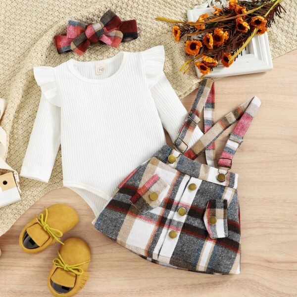 Liuliukd|Knitted Plaid Girls Clothing-Red-Kids