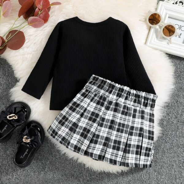 Liuliukd|Plaid Children Boutique Clothing-Black-Kids