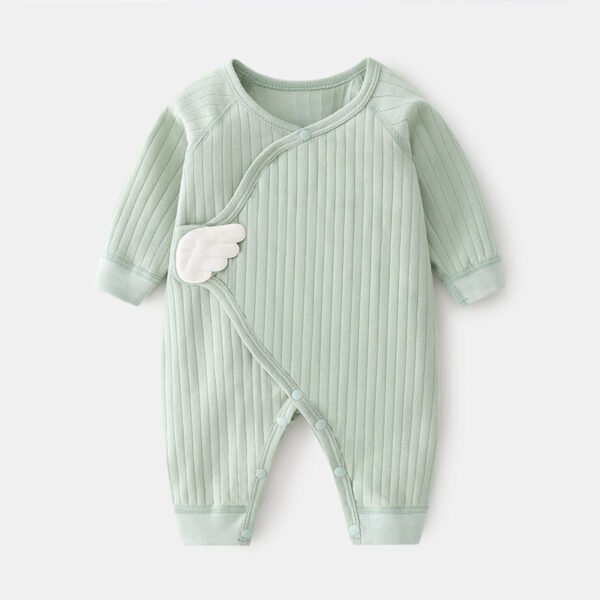 Liuliukd|Solid Baby Romper With Wing-Green-Baby