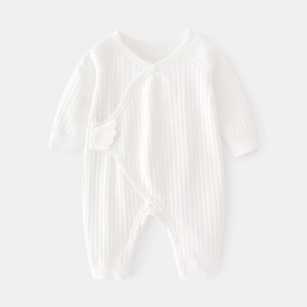 Liuliukd|Solid Baby Romper With Wing-White-Baby