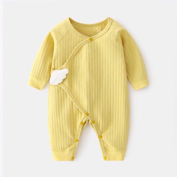 Liuliukd|Solid Baby Romper With Wing-Yellow-Baby