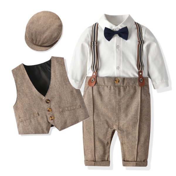 Liuliukd|Baby Boys Gentleman Outfits Suits-Khaki-Baby