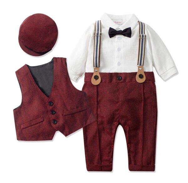 Liuliukd|Baby Boys Gentleman Outfits Suits-Red-Baby