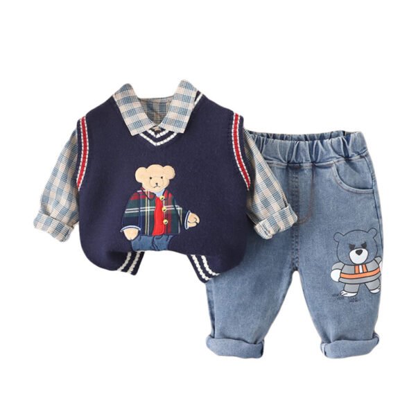 Liuliukd|Cartoon Bear Knitted Boys Wear-Kids