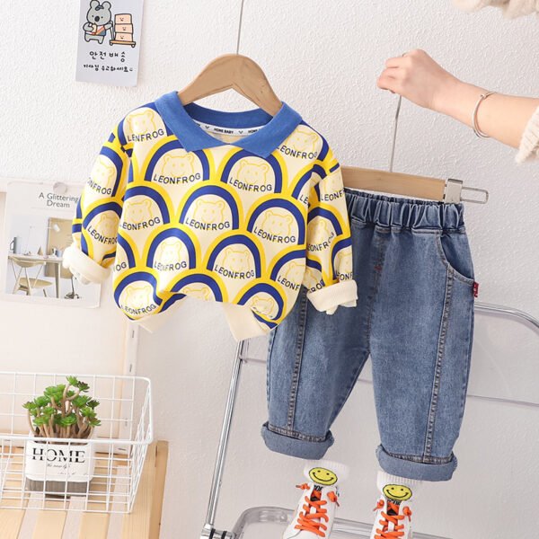 Liuliukd|Cartoon Boys Clothes Set-Yellow-Kids