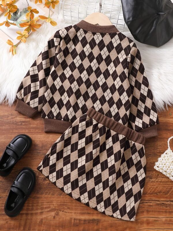 Liuliukd|Diamond Girls Winter Clothing-Brown-Kids