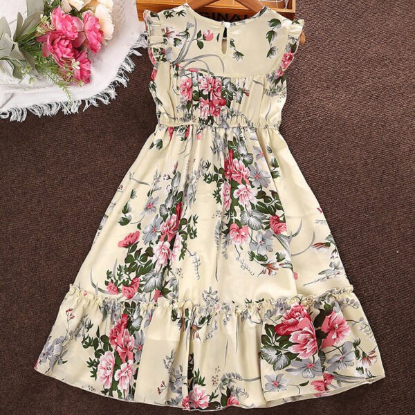Liuliukd|Flower Dress Child-Beige-Teenager