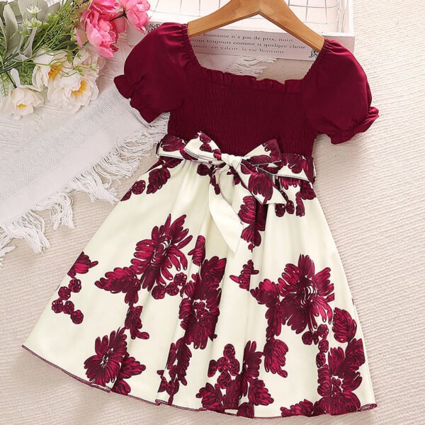 Liuliukd|Flower Girls Summer Dresses-Red-Kids