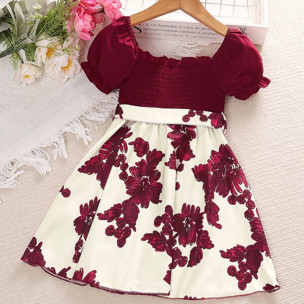 Liuliukd|Flower Girls Summer Dresses-Red-Kids