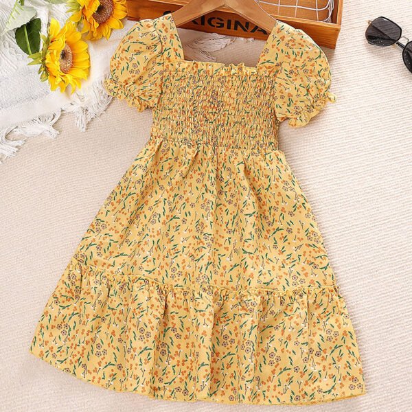 Liuliukd|Flower Kids Girls Dress-Orange-Kids