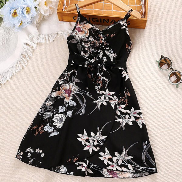 Liuliukd|Flower Princess Dress For Girl-Black-Kids