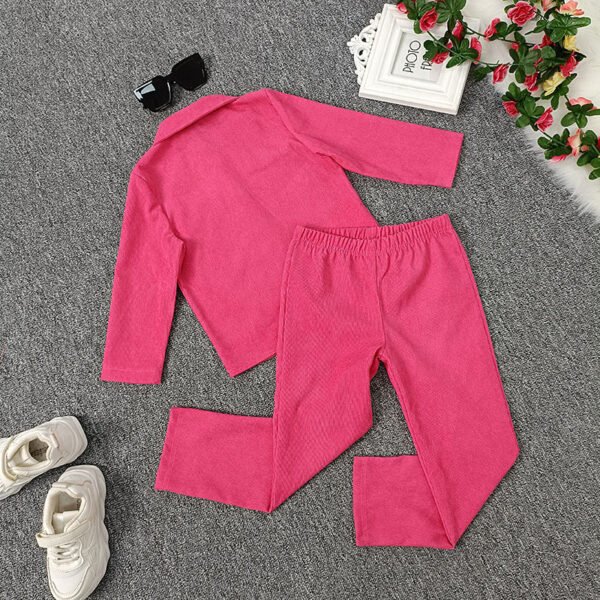 Liuliukd|Girls Corduroy Outfit-Fuchsia-Kids