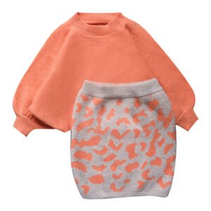 Liuliukd|Leopard Knitted Set Girls Clothes-Kids