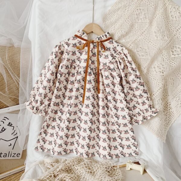 Liuliukd|Long Sleeve Flower Girls Dresses-Brown-Kids