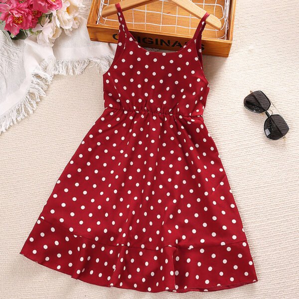 Liuliukd|Polka Dot Kids Princess Dress-Red-Kids