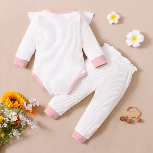 Liuliukd | Baby Girls Bodysuit & Pants Set-White-Baby