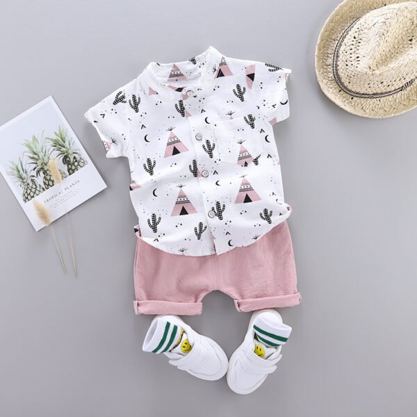 Liuliukd|Cactus House Baby Boy Summer Clothes-Pink-Kids