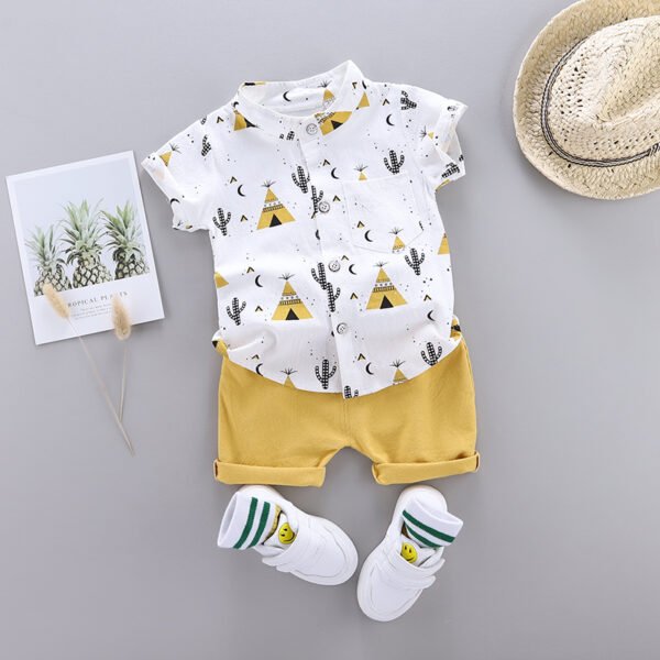 Liuliukd|Cactus House Baby Boy Summer Clothes-Yellow-Kids