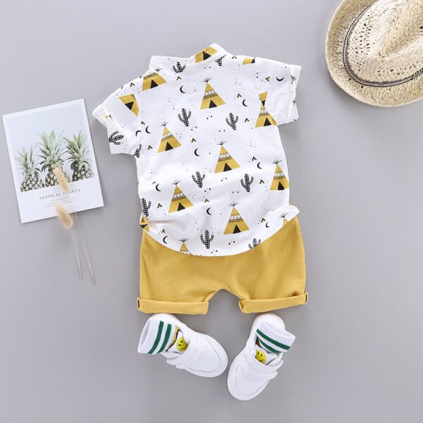 Liuliukd|Cactus House Baby Boy Summer Clothes-Yellow-Kids