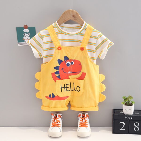 Liuliukd|Dinosaur Panda 2023 Summer Clothing-Yellow-Kids