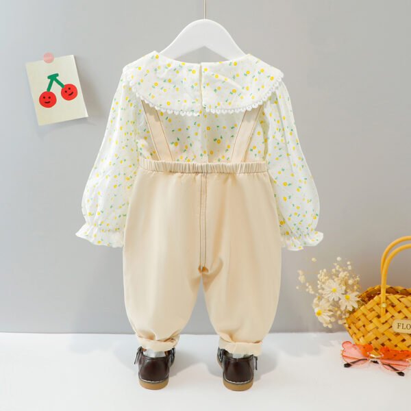 Liuliukd|Flower Cherry Girls Clothing Sets-Beige-Kids
