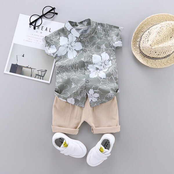 Liuliukd|Flower Kids Boys Clothing-Grey-Kids