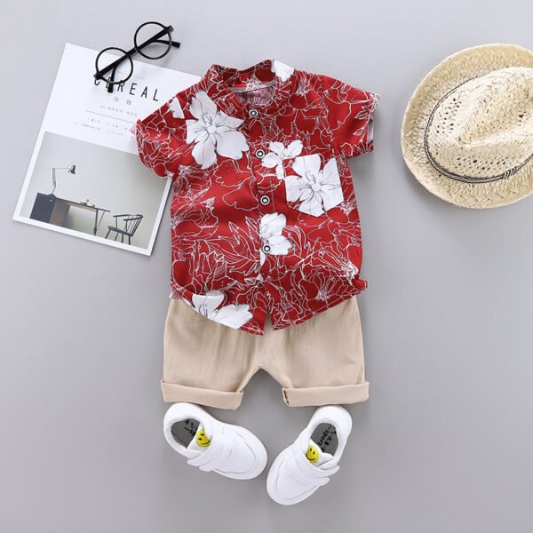 Liuliukd|Flower Kids Boys Clothing-Red-Kids