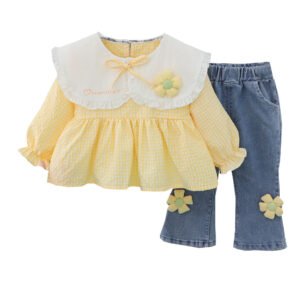 Liuliukd|Flower Plaid Kids Clothes Girls-Kids