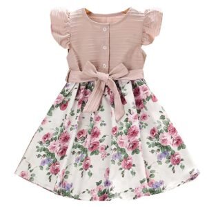 Liuliukd | Kids Girls Fly Sleeve Flower Dress-Kids