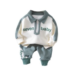 Liuliukd|Letter Boys Waffle Outfit Sets-Kids
