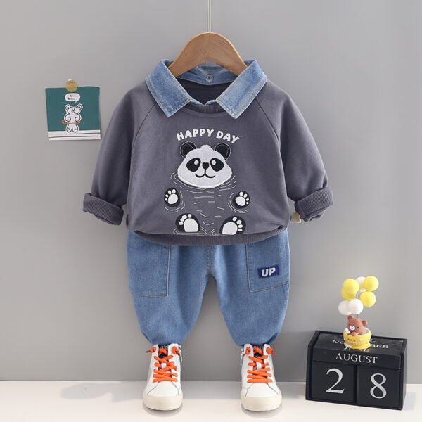 Liuliukd|Panda Clothes Baby Boy-Dark Grey-Kids