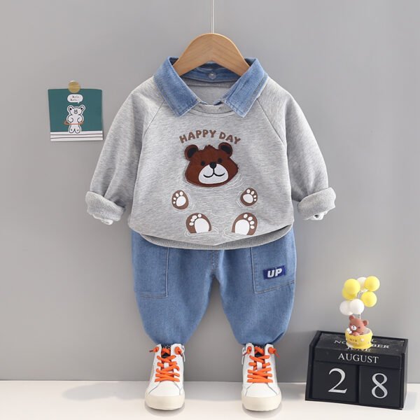 Liuliukd|Panda Clothes Baby Boy-Grey-Kids