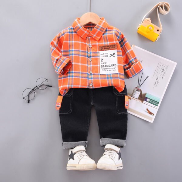 Liuliukd|Plaid Kids Boutique-Orange-Kids