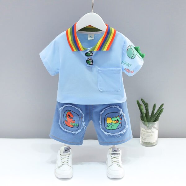 Liuliukd|Polo Animal Baby Boy Clothes-Blue-Kids