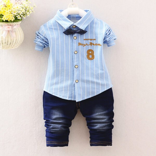 Liuliukd|Stripe Number 8 Childrens Boutique Clothing-Blue-Kids