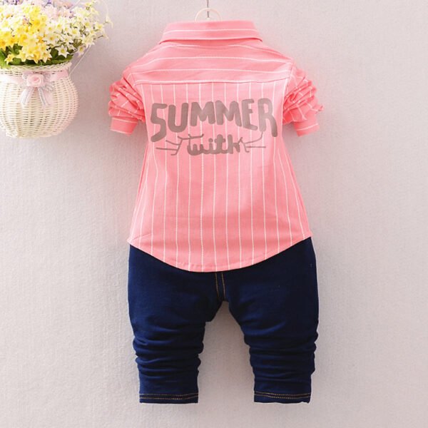 Liuliukd|Stripe Number 8 Childrens Boutique Clothing-Pink-Kids