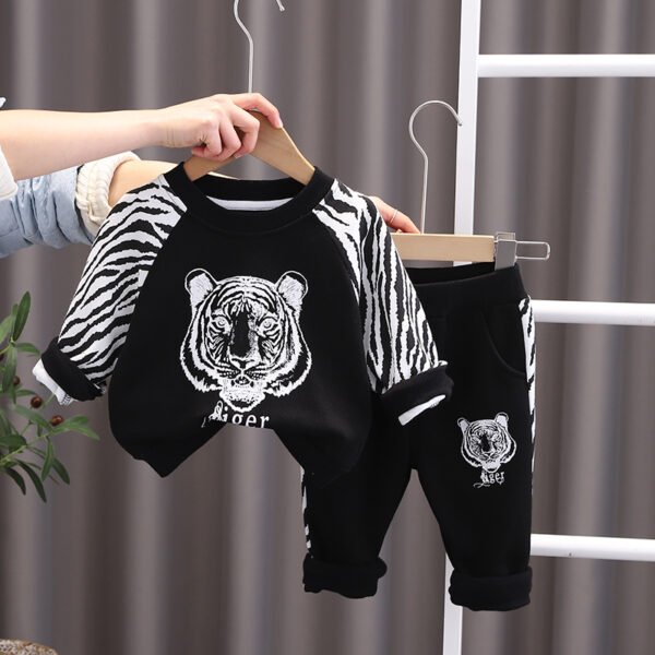 Liuliukd|Stripe Tiger Kids Outfits-Black-Kids