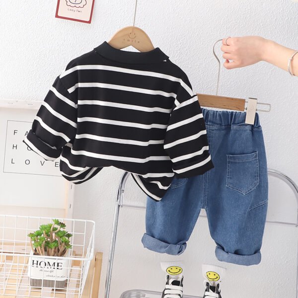 Liuliukd|Striped Polo Baby Boy Clothes-Black-Kids