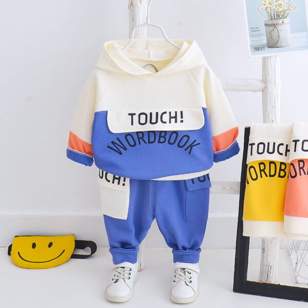 Liuliukd | Todder Boys Letter Hoodie & Pants Set-Blue-Kids