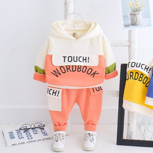 Liuliukd | Todder Boys Letter Hoodie & Pants Set-Orange-Kids