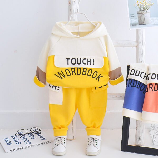 Liuliukd | Todder Boys Letter Hoodie & Pants Set-Yellow-Kids