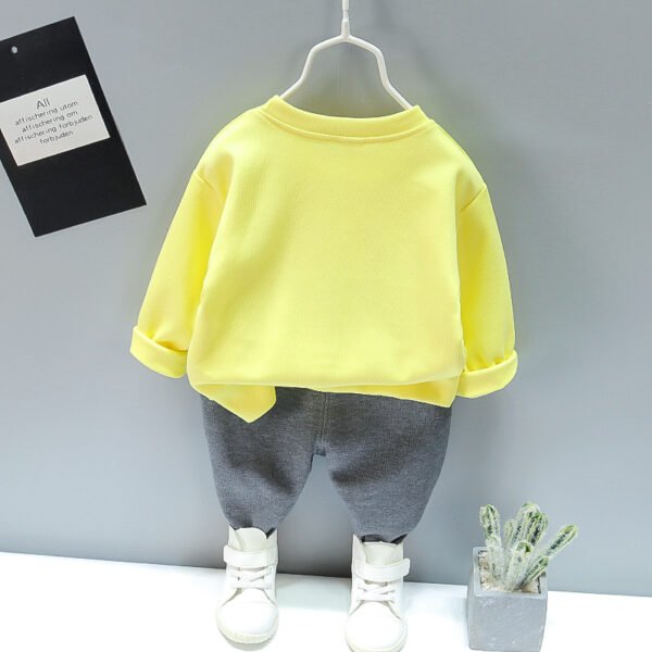Liuliukd | Toddler Boys Big Ear Bear Sweatshirt and Pants Set-Yellow-Kids