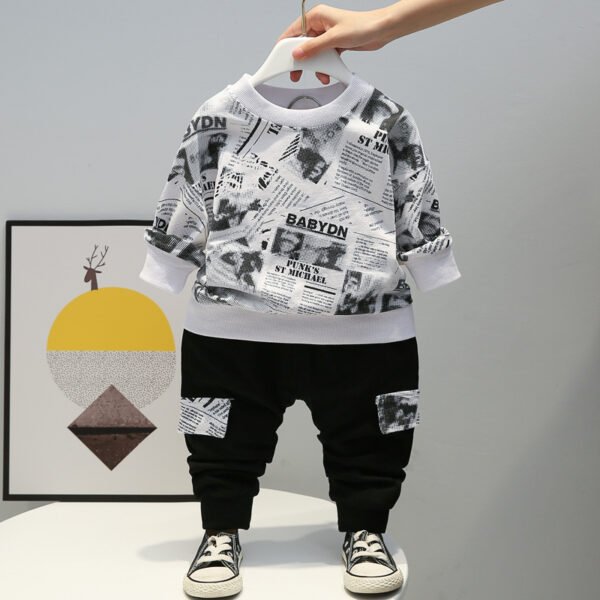 Liuliukd | Toddler Boys Letter Tracksuits-Grey-Kids