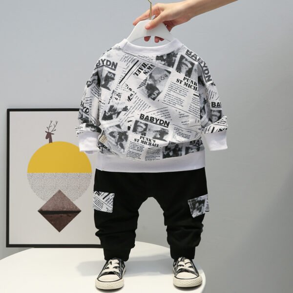 Liuliukd | Toddler Boys Letter Tracksuits-Grey-Kids