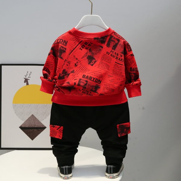 Liuliukd | Toddler Boys Letter Tracksuits-Red-Kids