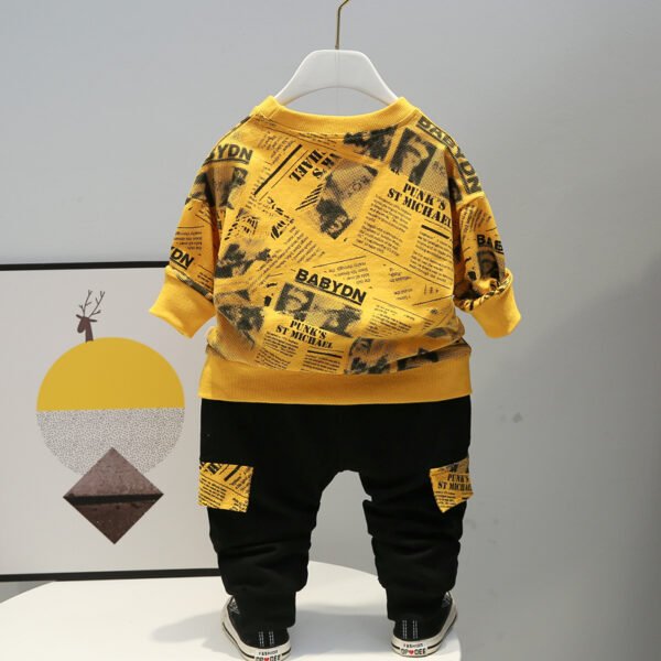 Liuliukd | Toddler Boys Letter Tracksuits-Yellow-Kids