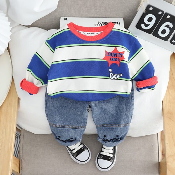 Liuliukd | Toddler Boys Round Neck Stripe 2-Piece Set-Detail-Kids