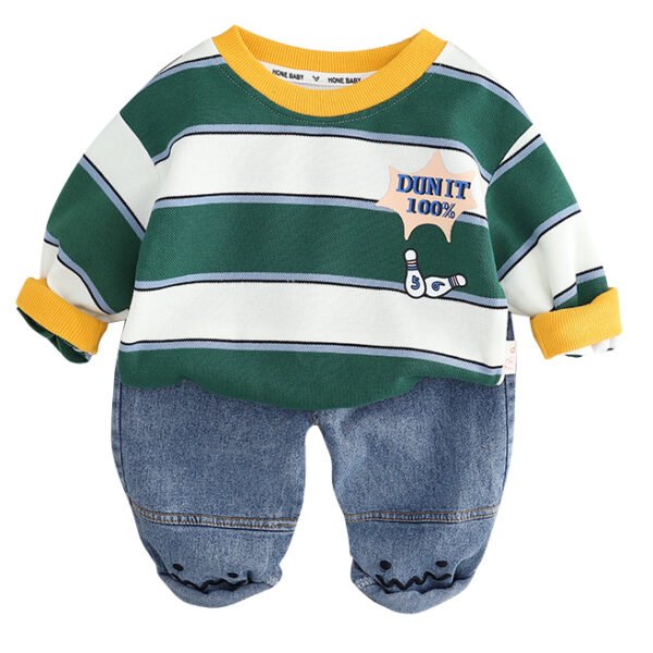 Liuliukd | Toddler Boys Round Neck Stripe 2-Piece Set-Kids